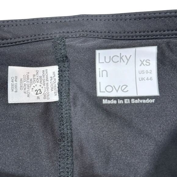 Lucky In Love Metallic Scallop Tennis Skirt XS Black Silver Ruffle Mini Skort - Picture 7 of 7